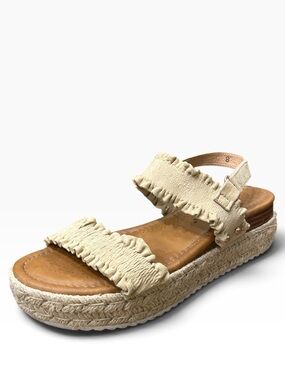 Pierre Dumas Magic-9 Platform Espadrille Sandals Taupe Women’s Size 8